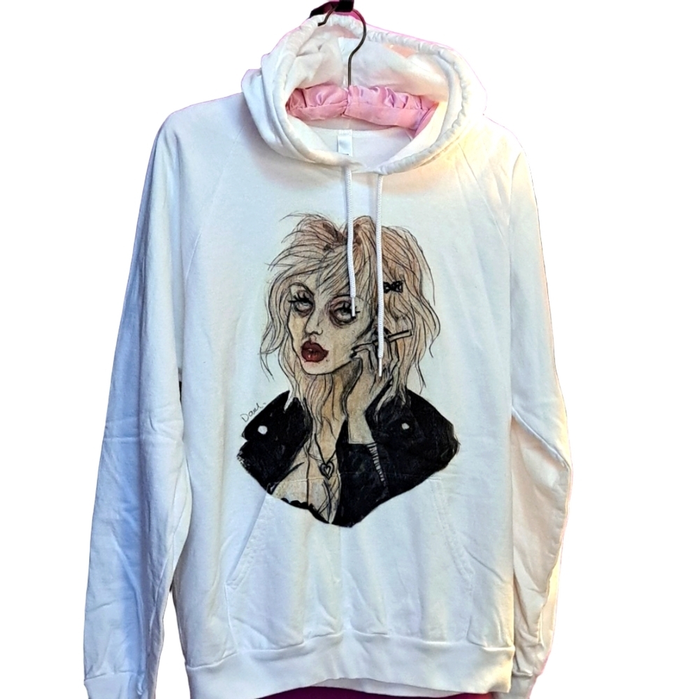 Lucas David Graphic Sweatshirt. Whie Size Medium
